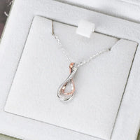 Sterling Silver Moissanite Infinity Necklace - Dainty Velanci