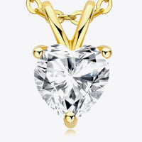 Heart Pendant Necklace - 1 Carat Moissanite Sterling Silver Velanci