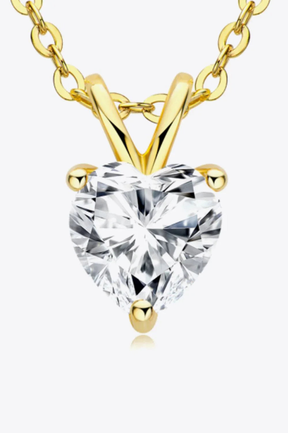 Heart Pendant Necklace - 1 Carat Moissanite Sterling Silver Velanci