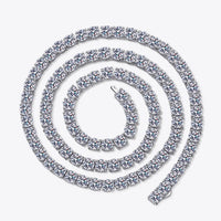 Minimalist Moissanite Necklace, Rhodium Plated Silver Velanci