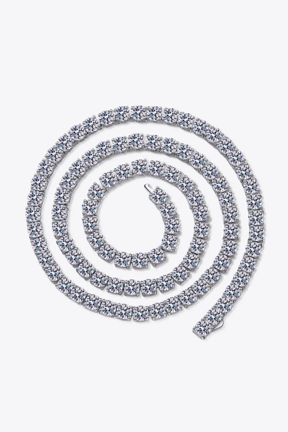 Minimalist Moissanite Necklace, Rhodium Plated Silver Velanci