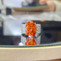 Moissanite Ring Bianca - Oval Orange 8 Carat, Certificate Women's Ring Velanci