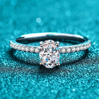 1 Carat Moissanite Silver Ring Elena - Timeless Sparkle Women's Ring Velanci
