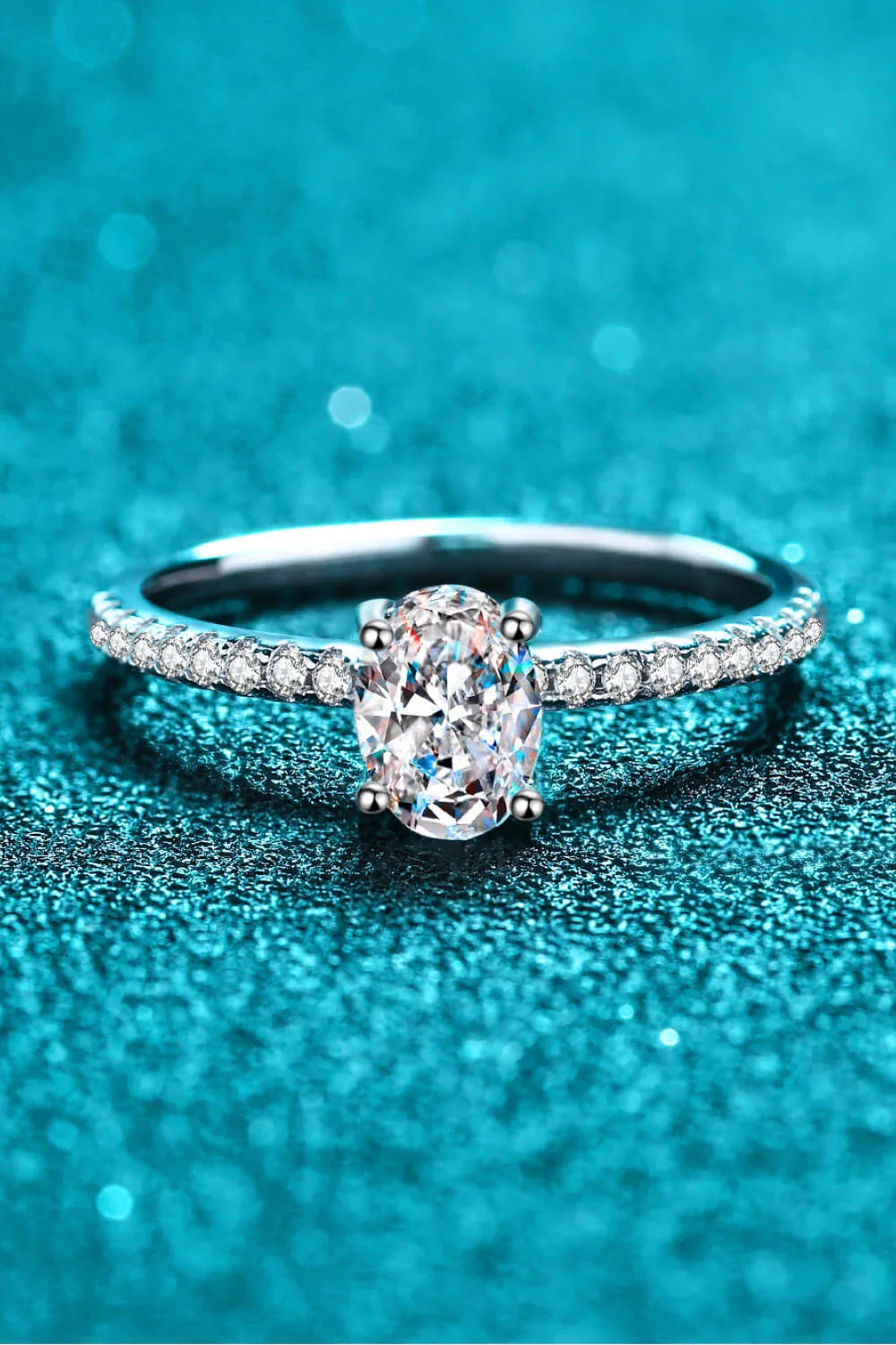 1 Carat Moissanite Silver Ring Elena - Timeless Sparkle Women's Ring Velanci