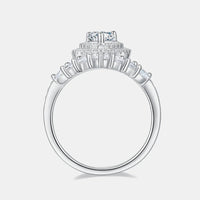 Moissanite Crown Ring Sterling Silver Giovanna - D Color Glow Women's Ring Velanci