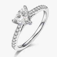 Ring Raffaella - 1ct Triangle Moissanite Silver Band Women's Ring Velanci