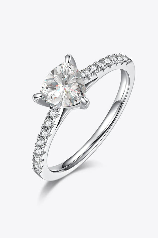 Ring Raffaella - 1ct Triangle Moissanite Silver Band Women's Ring Velanci