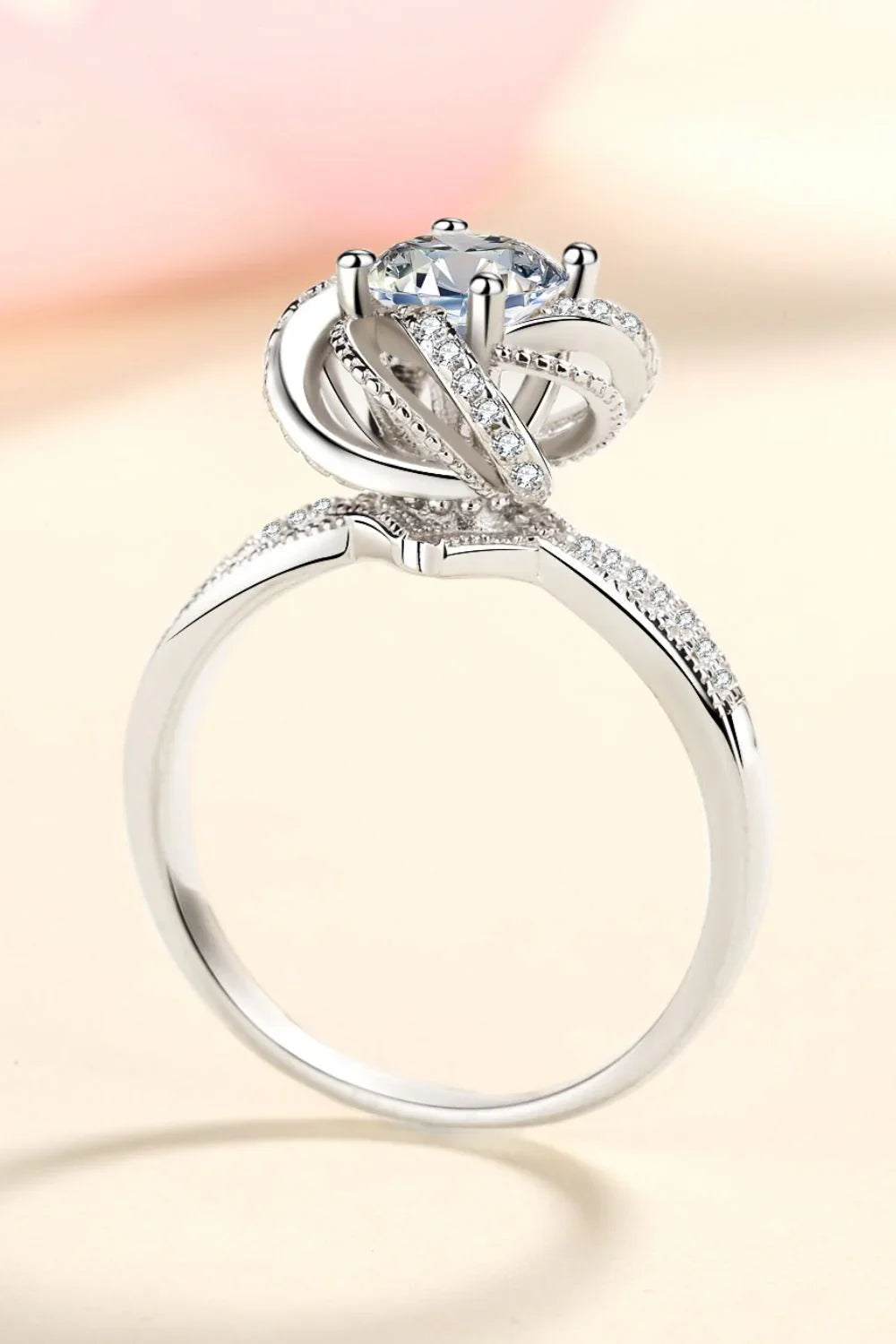 Sterling Silver Moissanite Ring Alessia - All Day Comfort Fit Women's Ring Velanci