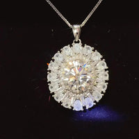5 Carat Moissanite Platinum-Plated Sterling Silver Necklace Velanci