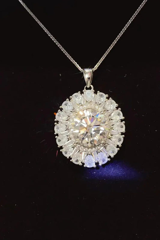 5 Carat Moissanite Platinum-Plated Sterling Silver Necklace Velanci