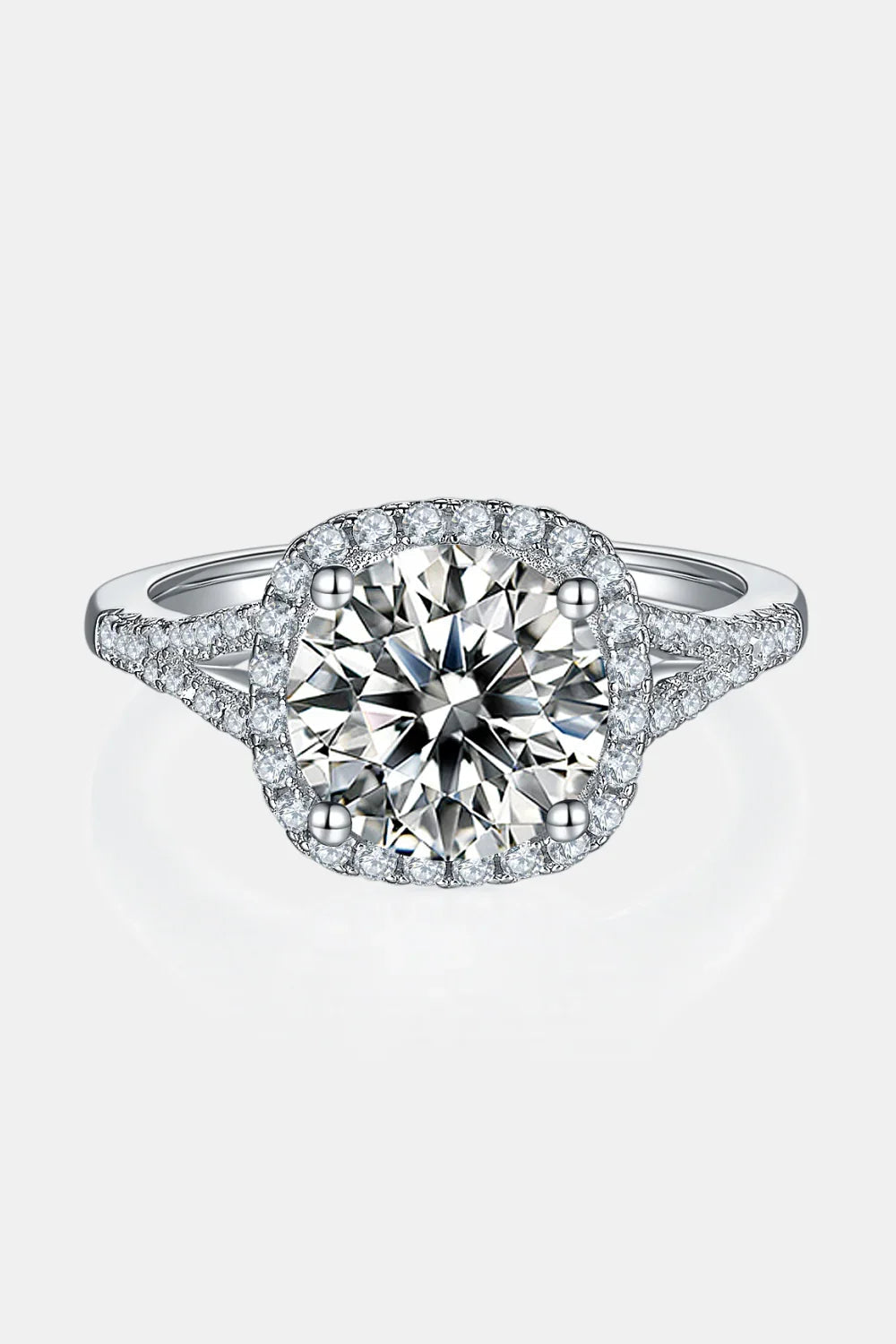 3 Carat Moissanite Halo Ring Giulia - Bold Center Sparkle Women's Ring Velanci