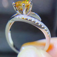 Moissanite Ring Alessia - 1 Carat, Sterling Silver Women's Ring Velanci