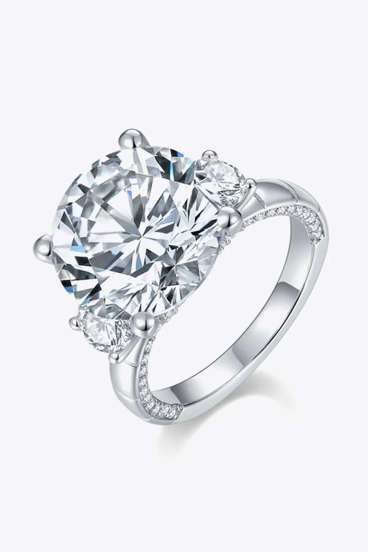 Ring Alessia - 8.6ct Moissanite, Platinum-Plated, Silver 925 Women's Ring Velanci