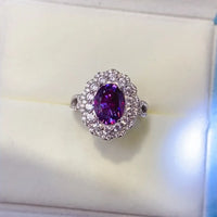 Moissanite Ring Giovanna - Halo 2ct Sterling Silver Women's Ring Velanci