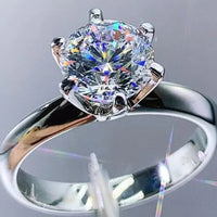 Sterling Silver Moissanite Ring Giovanna - 3ct Center Stone Women's Ring Velanci