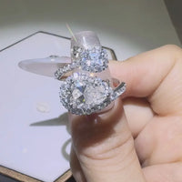 2 Carat Moissanite Silver Bypass Ring Giulia - Shine Women's Ring Velanci