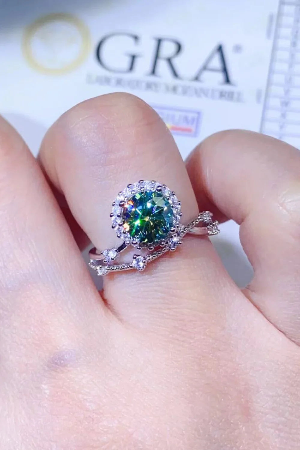 1 Carat Moissanite Platinum-Plated Ring Sofia - Daily Shine Women's Ring Velanci