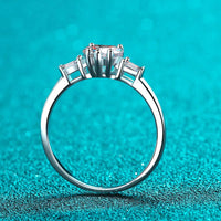 Moissanite Heart Ring Sterling Silver Luna - Everyday Shine Women's Ring Velanci