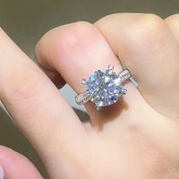 5 Carat Moissanite Sterling Silver Ring Giulia - Radiant Women's Ring Velanci