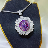 10 Carat Moissanite Sterling Silver Necklace Coastal Shine Velanci