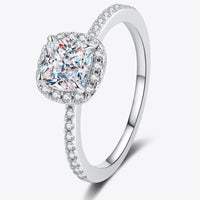 Minimalist Ring Giovanna - 1 Carat Moissanite Halo Silver Women's Ring Velanci