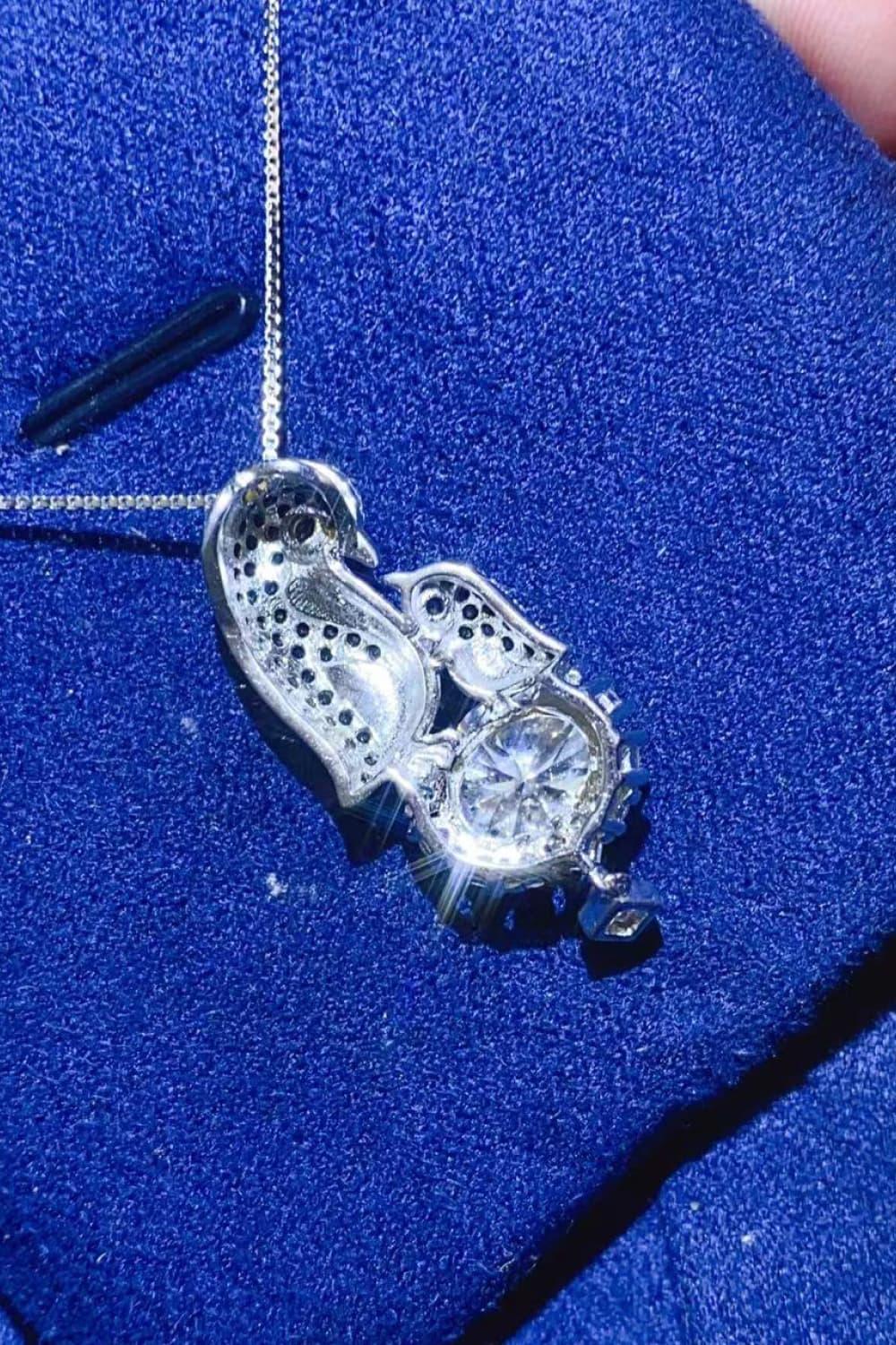 2 Carat Moissanite Necklace - Sterling Silver Setting Velanci