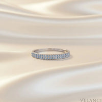 Ring Giulia - Sterling Silver Moissanite Half-Eternity Shine Velanci