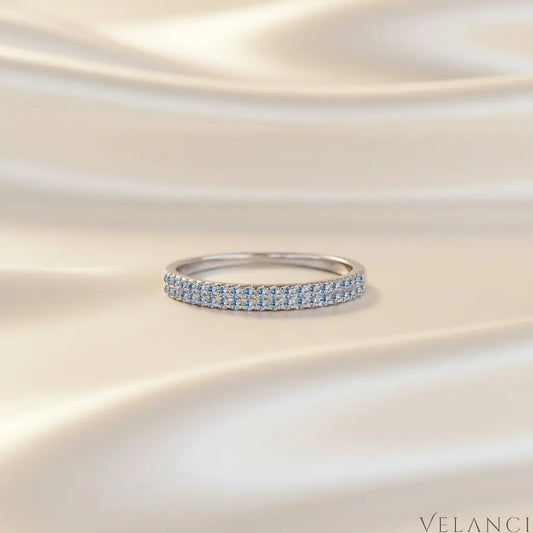 Ring Giulia - Sterling Silver Moissanite Half-Eternity Shine Velanci