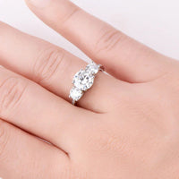 Moissanite Ring Ginevra - 3 Carat Sterling Silver Sparkle Women's Ring Velanci