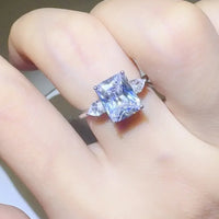 3 Carat Moissanite Ring Alessia - Square Cut Brilliance Women's Ring Velanci