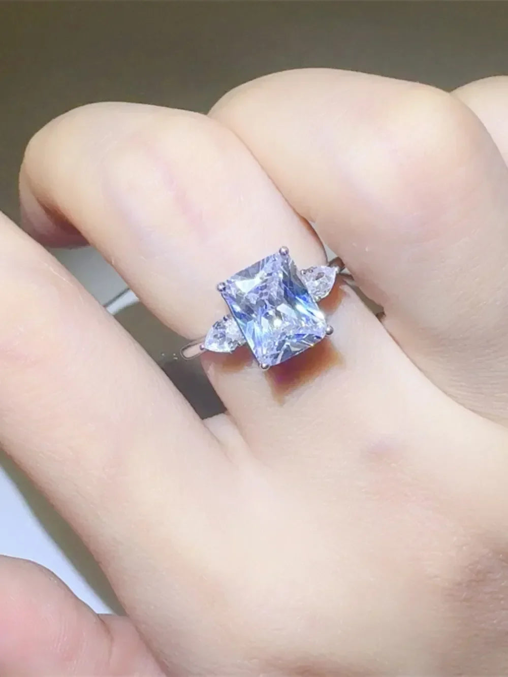 3 Carat Moissanite Ring Alessia - Square Cut Brilliance Women's Ring Velanci