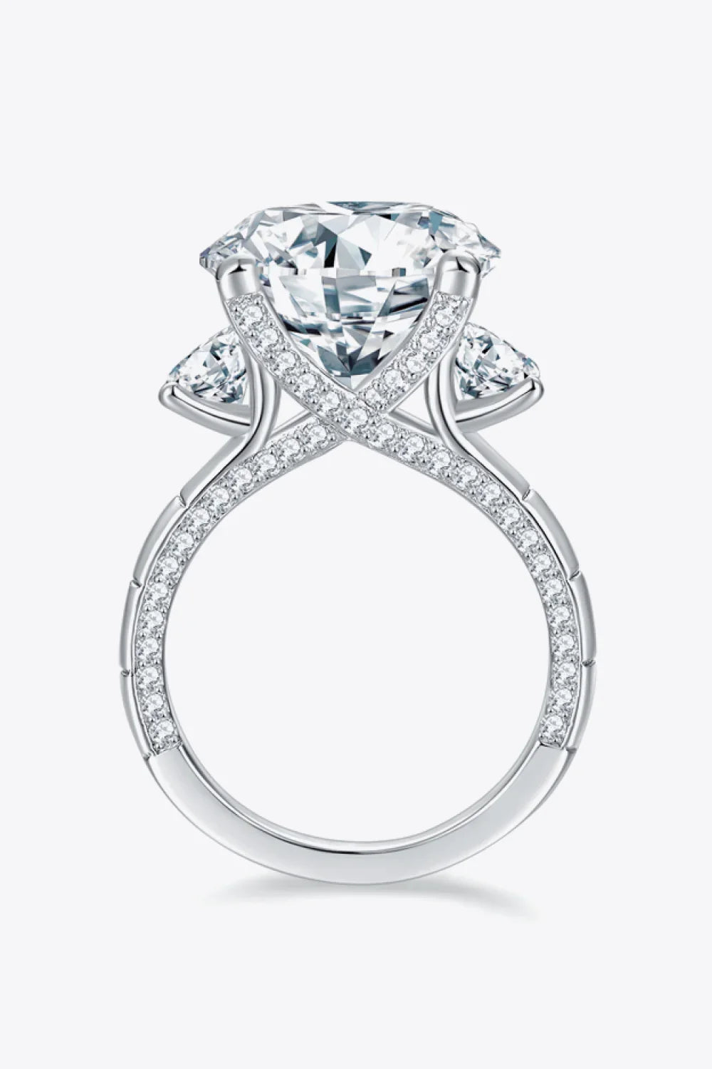 Ring Alessia - 8.6ct Moissanite, Platinum-Plated, Silver 925 Women's Ring Velanci