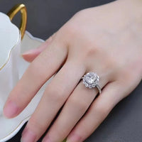Moissanite Ring Sofia - 2 Carat Cushion Halo Sparkle Women's Ring Velanci