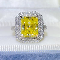 Moissanite Sterling Silver Ring Sofia - Ocean Glow Women's Ring Velanci