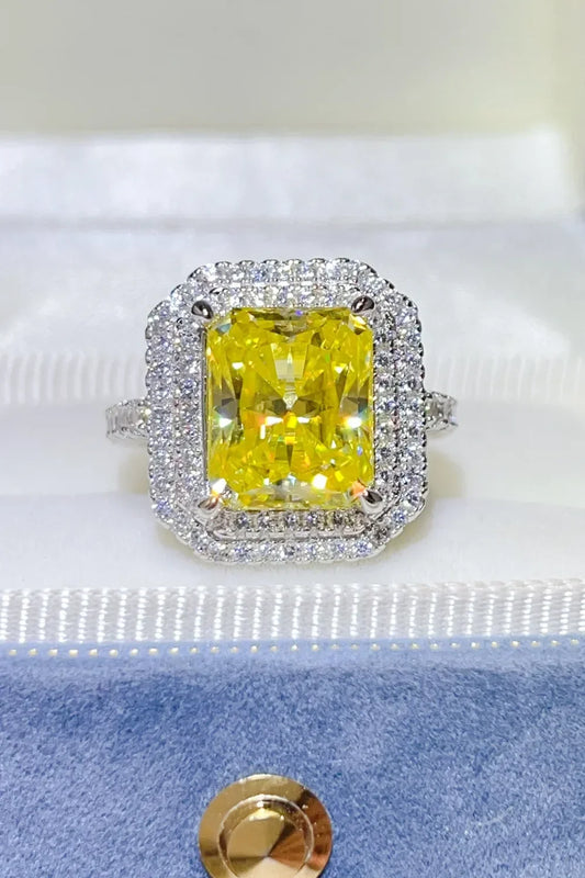 Moissanite Sterling Silver Ring Sofia - Ocean Glow Women's Ring Velanci