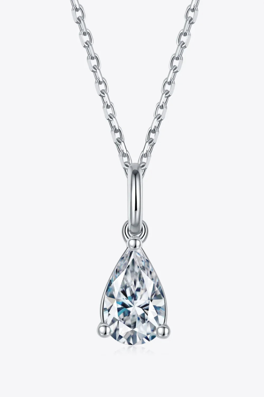 1 Carat Moissanite Sterling Silver Necklace Velanci