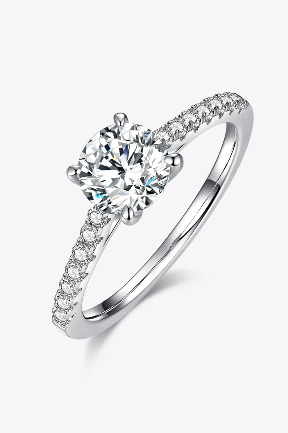 Moissanite Ring Lucia - Delicate Solitaire Sparkle Women's Ring Velanci