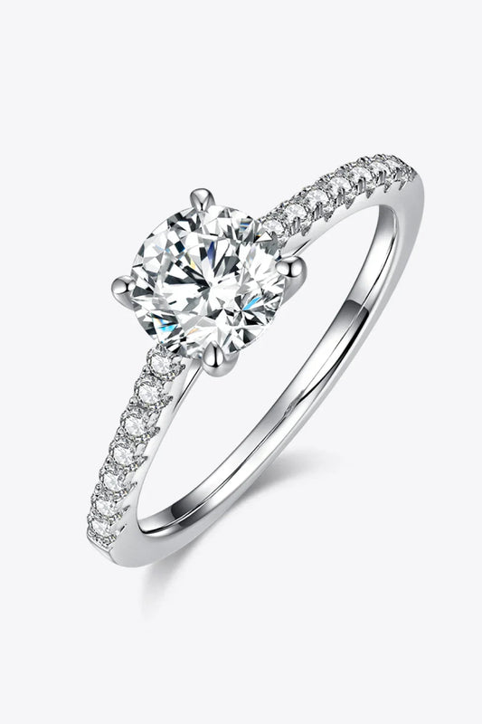 Moissanite Ring Lucia - Delicate Solitaire Sparkle Women's Ring Velanci