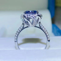 Ring Giulia - 2 Carat Cobalt Blue Moissanite SterlingSilver Women's Ring Velanci