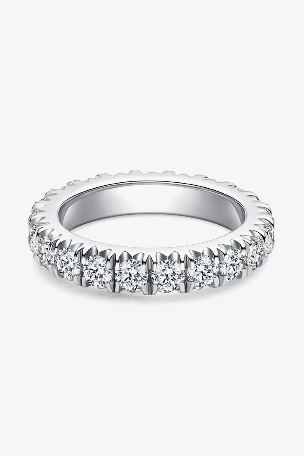 Sterling Silver Moissanite Eternity Ring Giada - Dainty Band Women's Ring Velanci