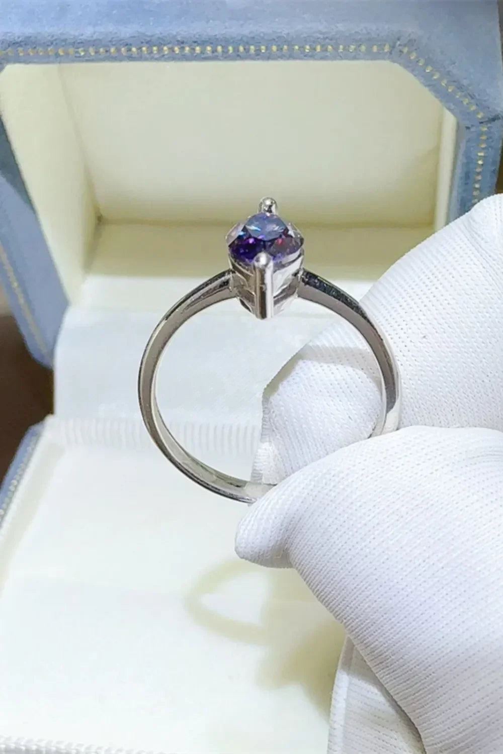 Ring Isabella - 2-Carat Moissanite, Platinum-Plated Silver Women's Ring Velanci