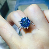 Ring Giulia - 5 Carat Pink Moissanite Halo Platinum-Plated Women's Ring Velanci