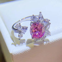 3 Carat Moissanite Ring Elena - Open Ring In Sterling Silver Women's Ring Velanci