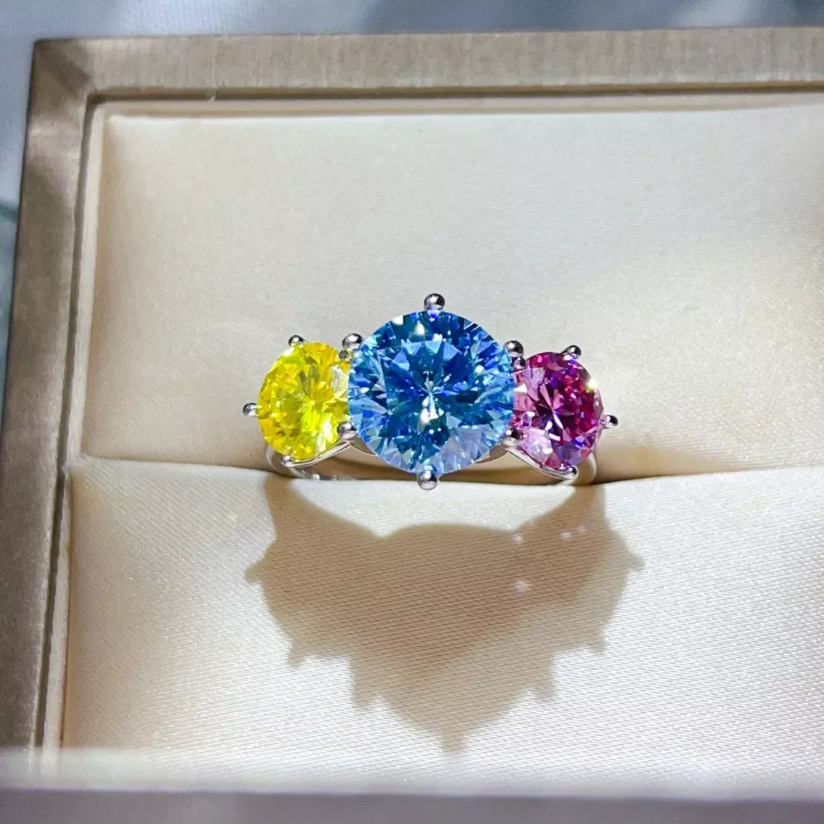 Moissanite Ring Giulia - 5 Carat Sterling Silver Shine Women's Ring Velanci