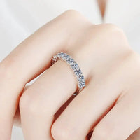 Moissanite Ring Alessia - Minimalist Sterling Silver Shine Women's Ring Velanci