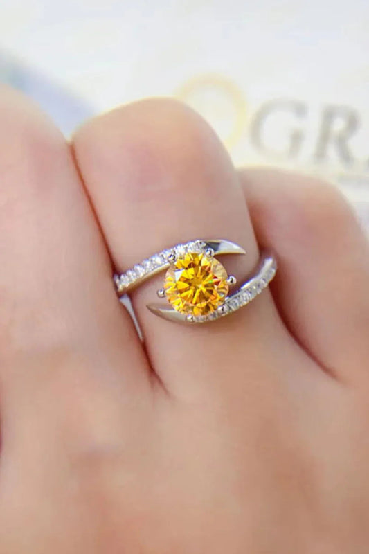 Moissanite Ring Alessia - 1 Carat, Sterling Silver Women's Ring Velanci