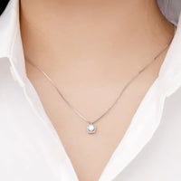 Platinum-Plated Moissanite Necklace - Coastal Minimalist Velanci
