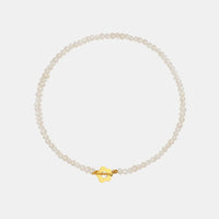 Gold Plated Titanium Pearl Necklace - Freshwater Pearl Velanci