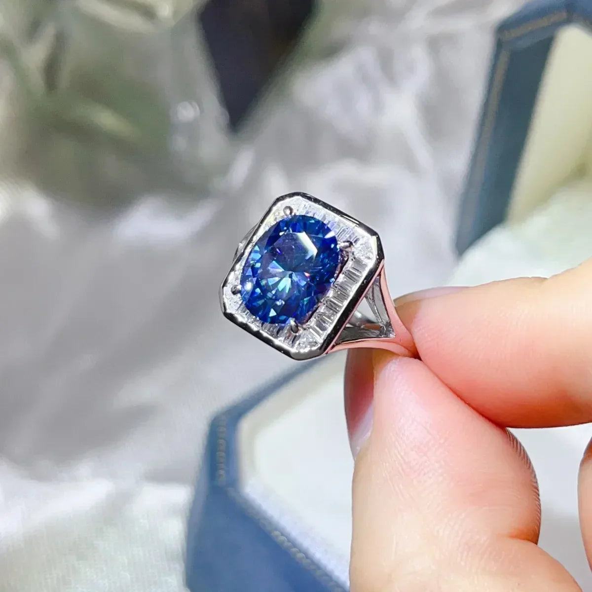 3 Carat Moissanite Square Ring Elena - Coastal Shine Women's Ring Velanci