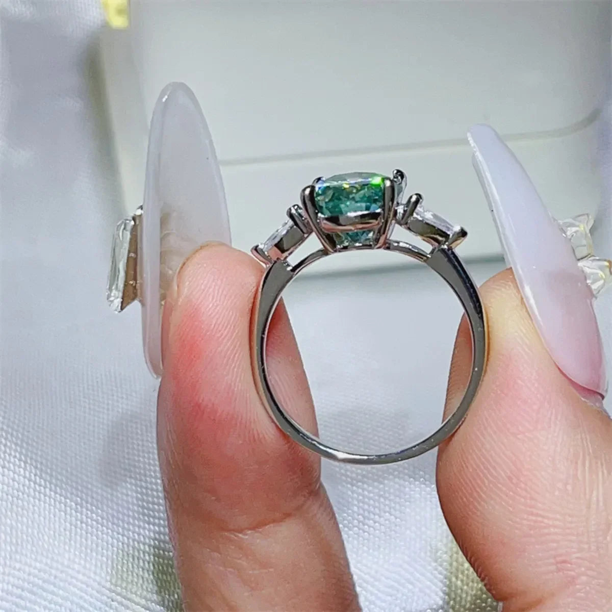 Ring Sofia - 3 Carat Moissanite Sterling Silver Ring Women's Ring Velanci
